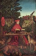 Portrat des Kardinal Albrecht von Brandenburg als Hl. Hieronymus im Grunen
